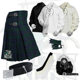 Battle Of Kilts Men’s Tartan Kilt Outfit – 8-Piece Scottish Set with Premium Accessories